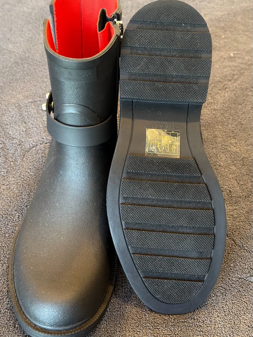 rag & bone Shoe with Vibrant Red Lining and Branded Insole